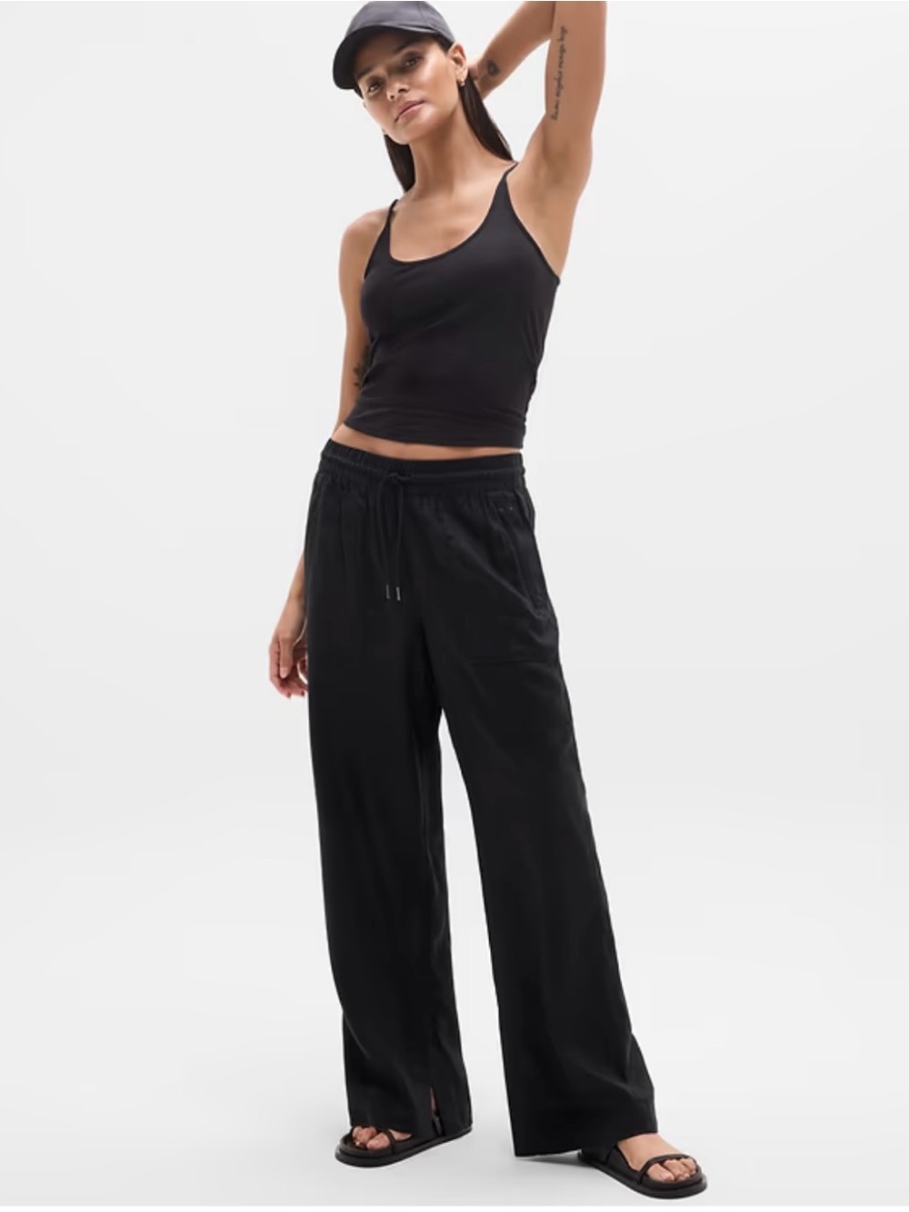 Athleta Retreat Linen High Rise Wide Leg Pant